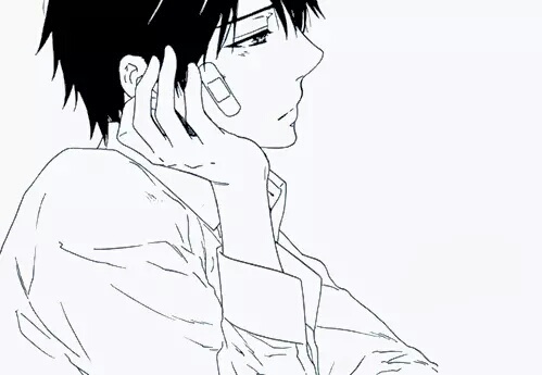 شاب انمي حزينة