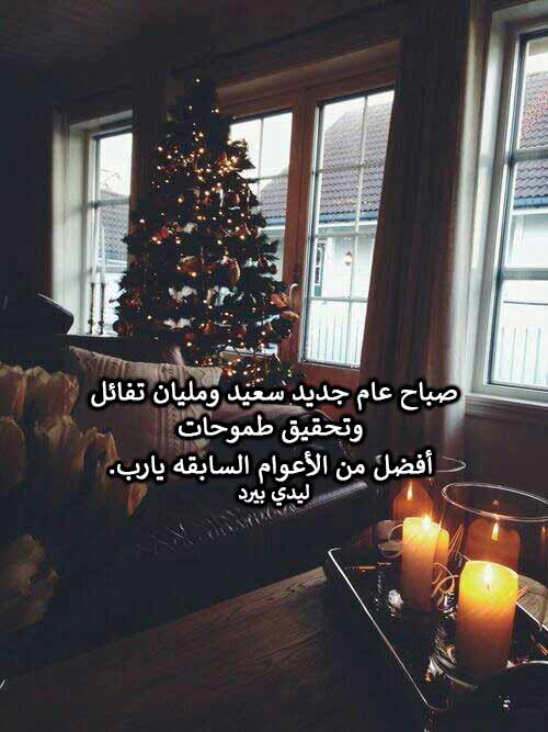 للعام الجديد مكتوب عليها
