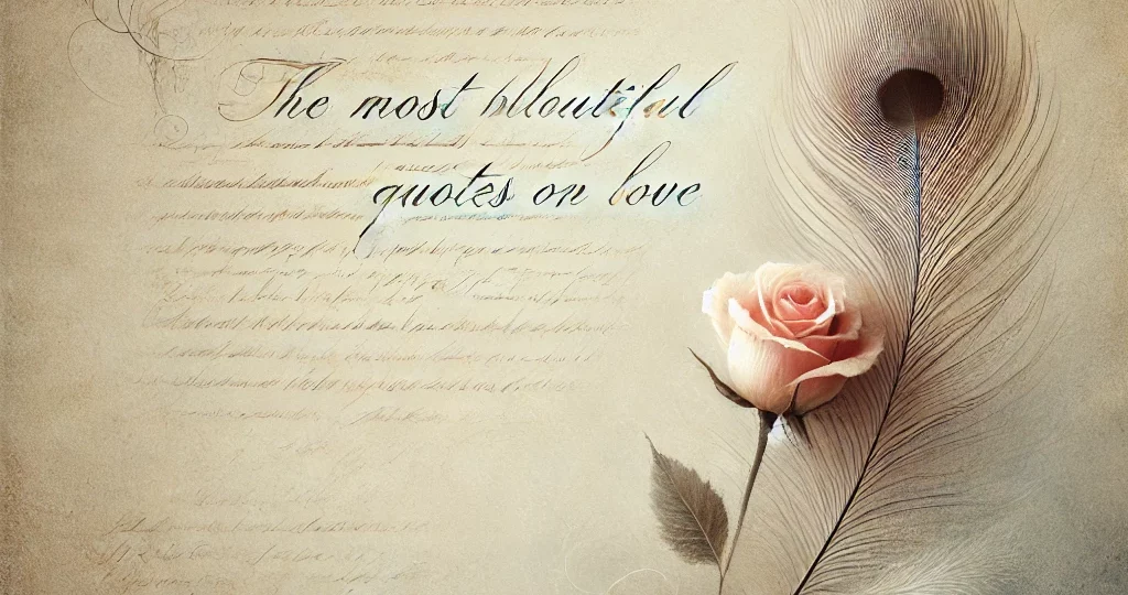 DALL·E 2024 11 09 16.20.33 A sophisticated elegant image for an article titled The Most Beautiful Philosophical Quotes on Love. The image should include a background of aged