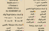 أسماء ببجي مزخرفة